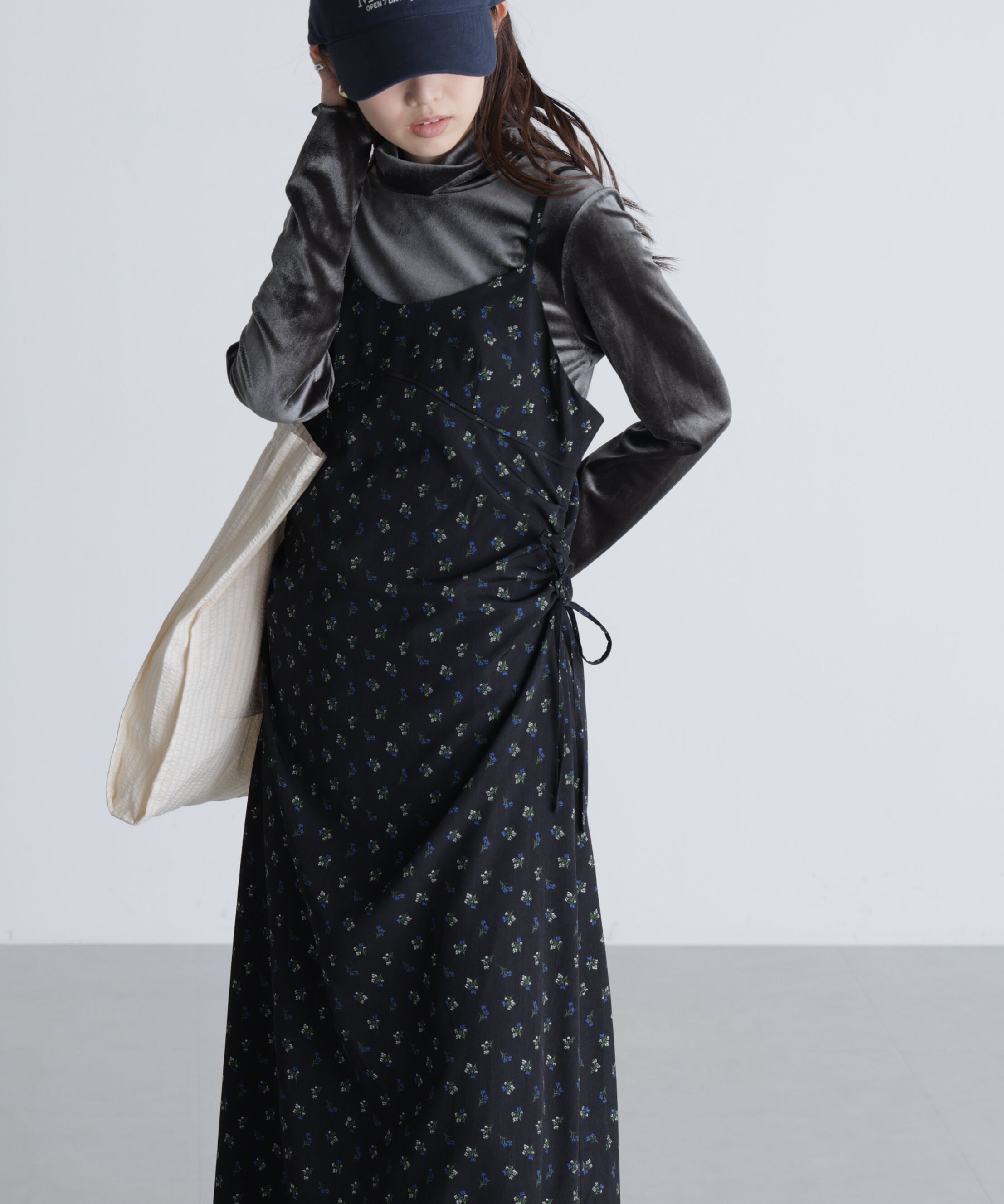  「小花柄ドロストキャミワンピース」|ワンピース|