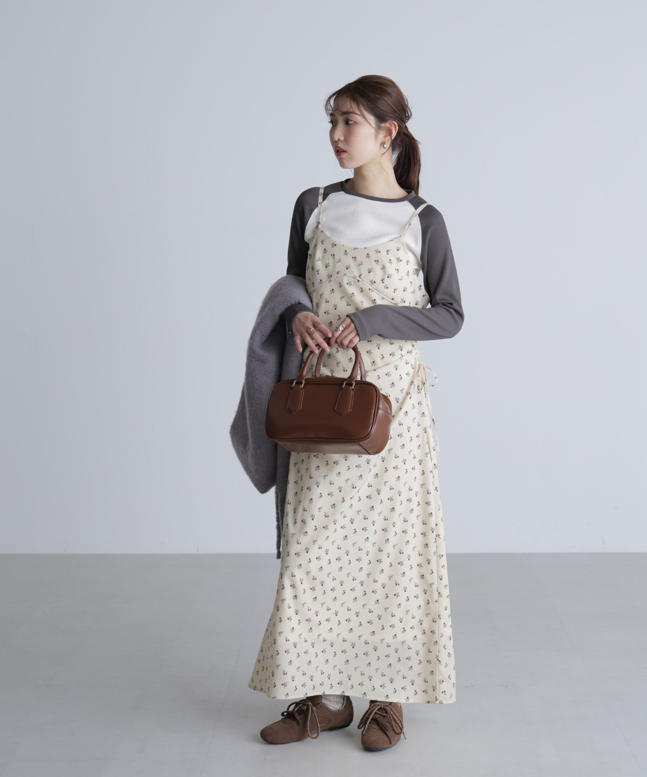  「小花柄ドロストキャミワンピース」|ワンピース|