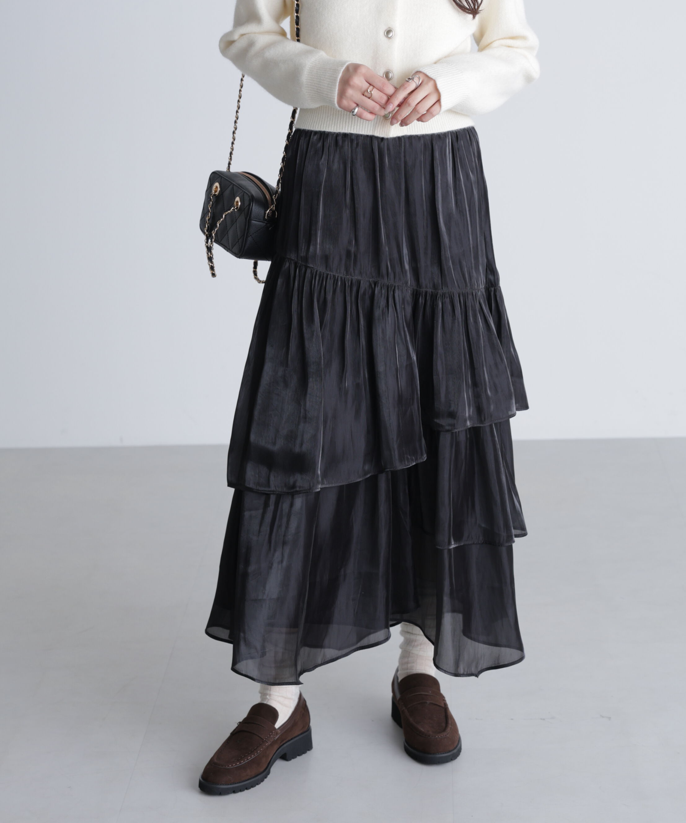  「シャイニーフリルティアードスカート」|スカート|