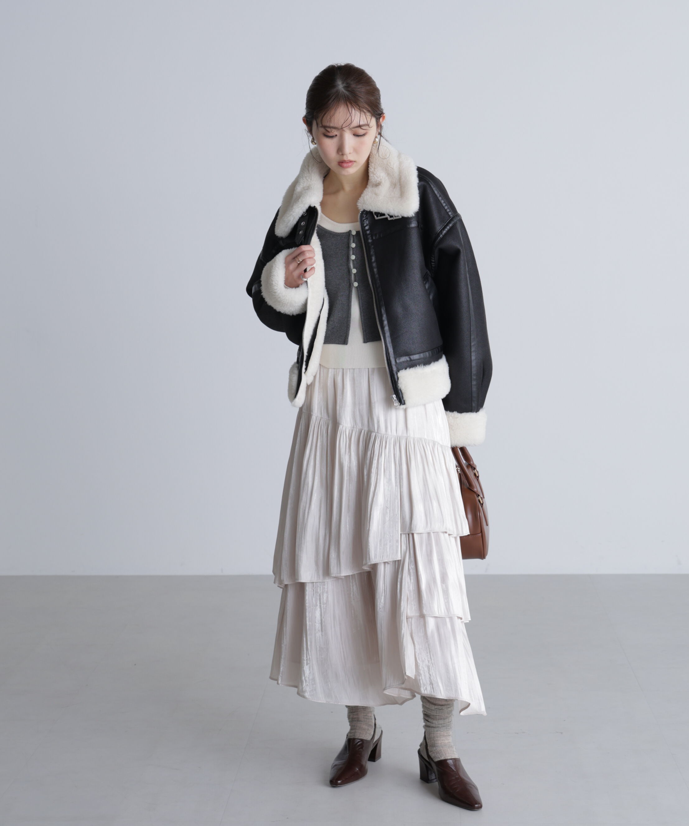  「シャイニーフリルティアードスカート」|スカート|