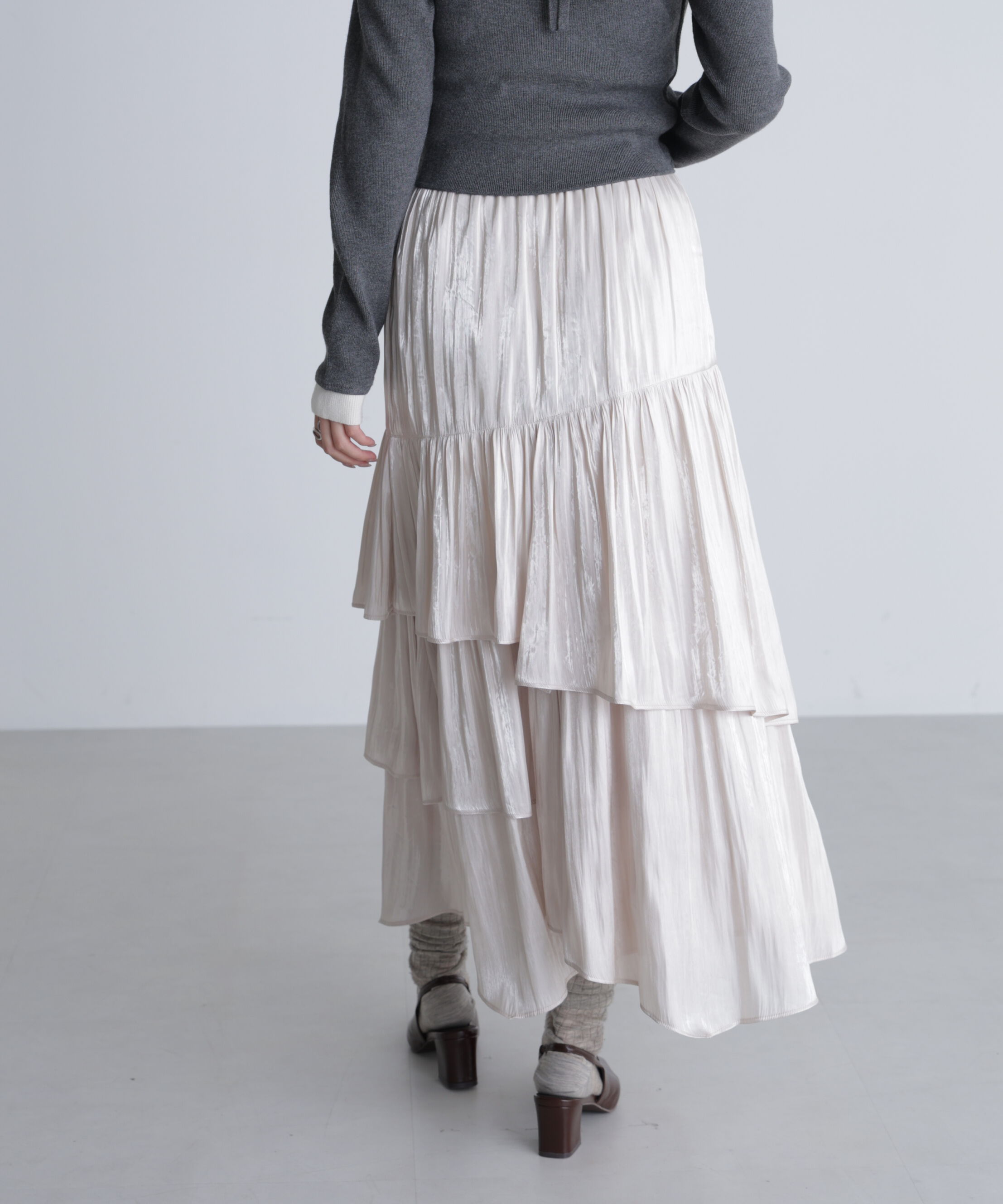  「シャイニーフリルティアードスカート」|スカート|