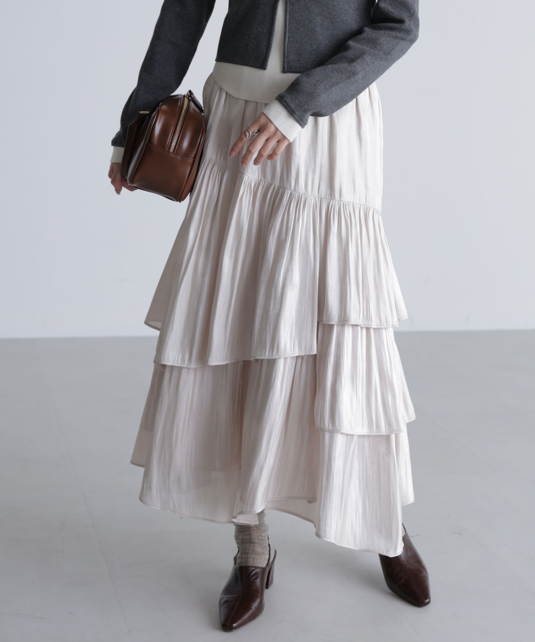  「シャイニーフリルティアードスカート」|スカート|