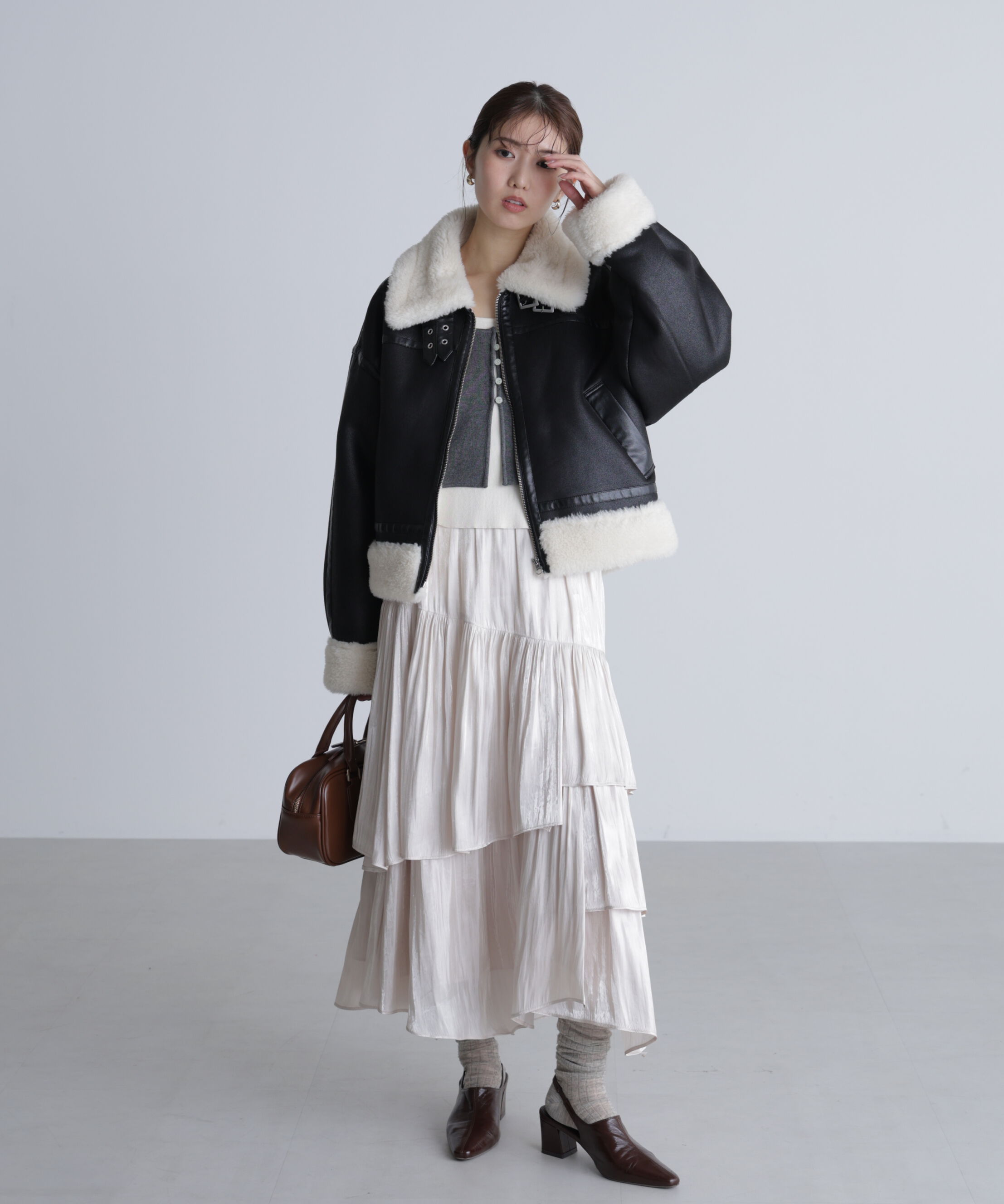  「シャイニーフリルティアードスカート」|スカート|