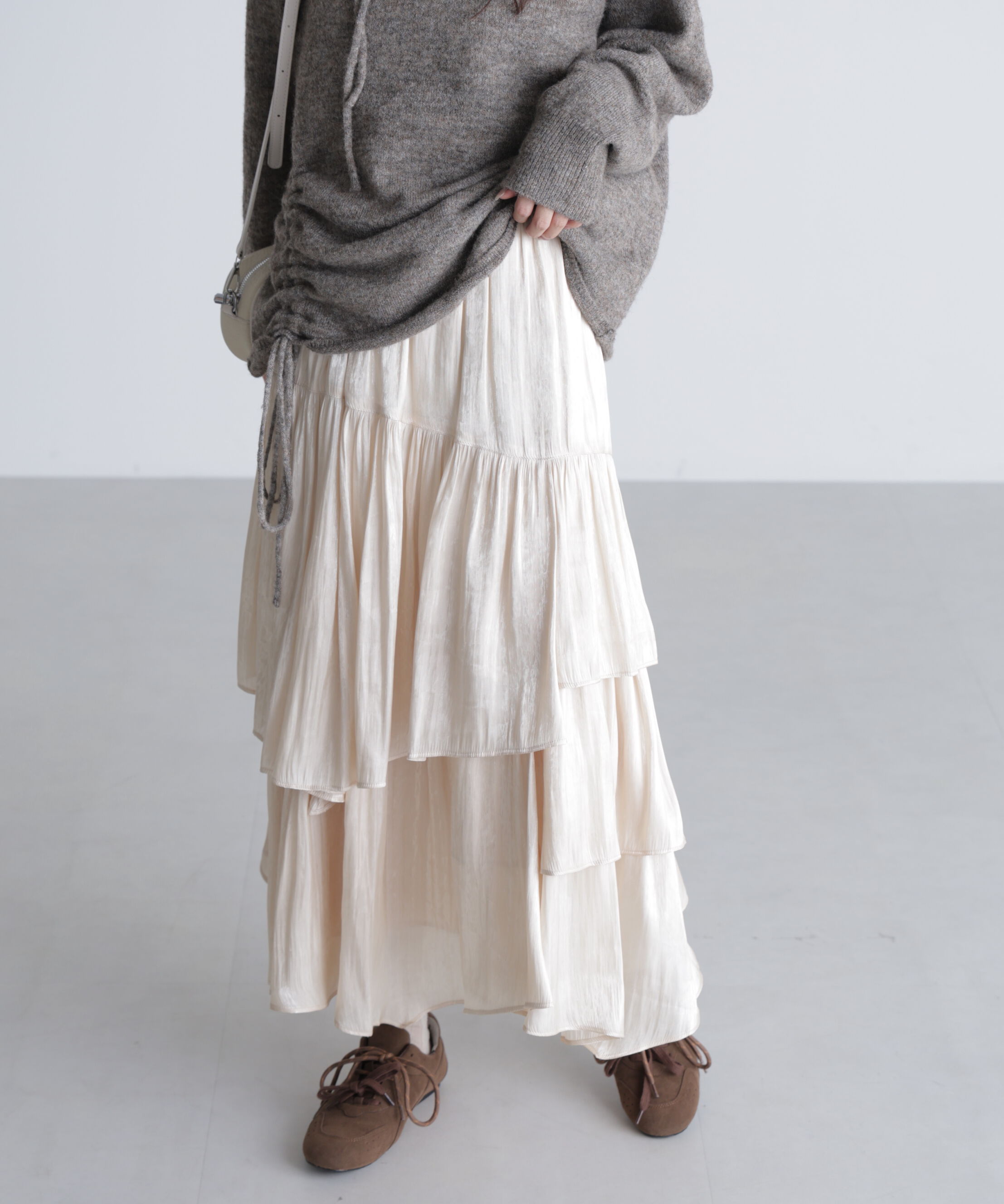  「シャイニーフリルティアードスカート」|スカート|