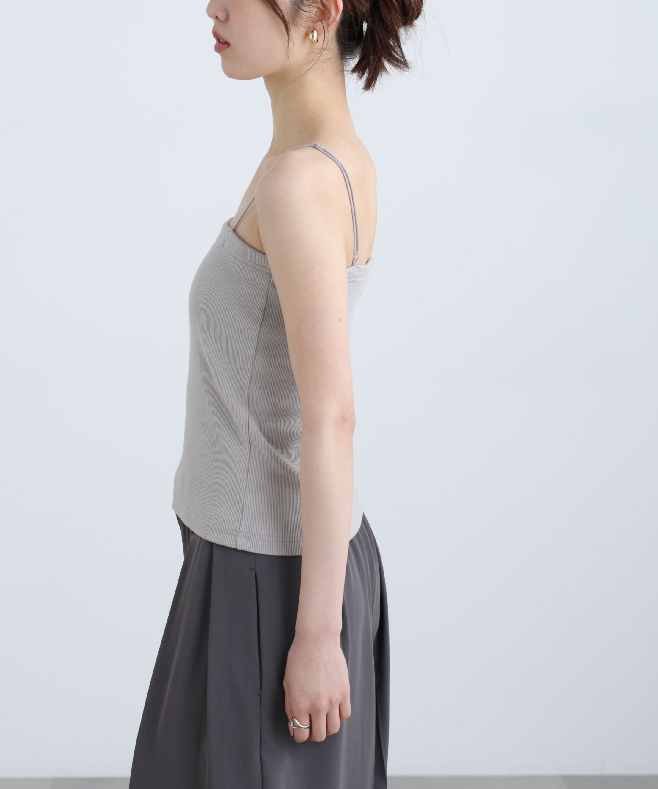  「[接触冷感][UV加工]カップ付きベアキャミソール」|Tシャツ・カットソー|