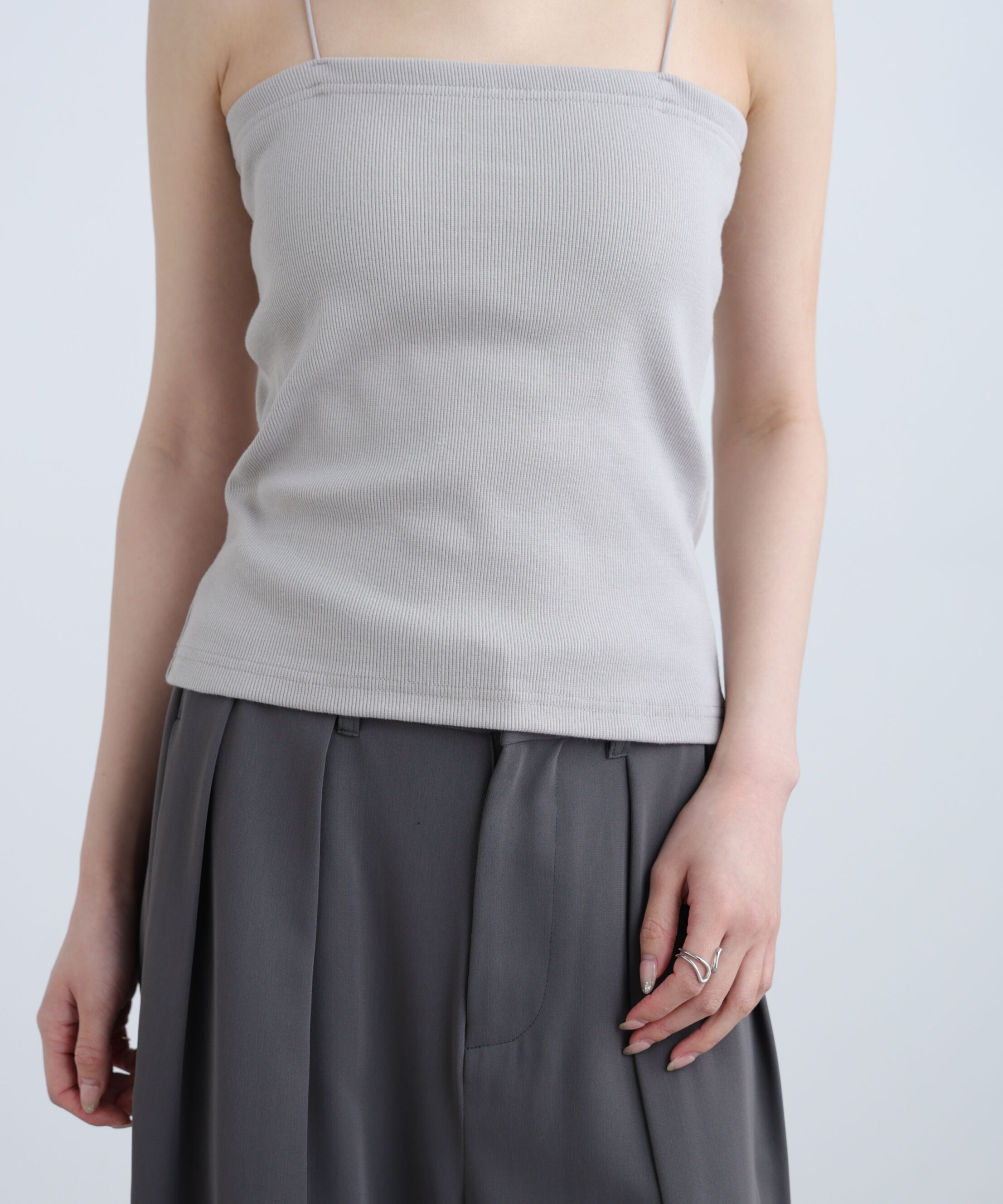  「[接触冷感][UV加工]カップ付きベアキャミソール」|Tシャツ・カットソー|