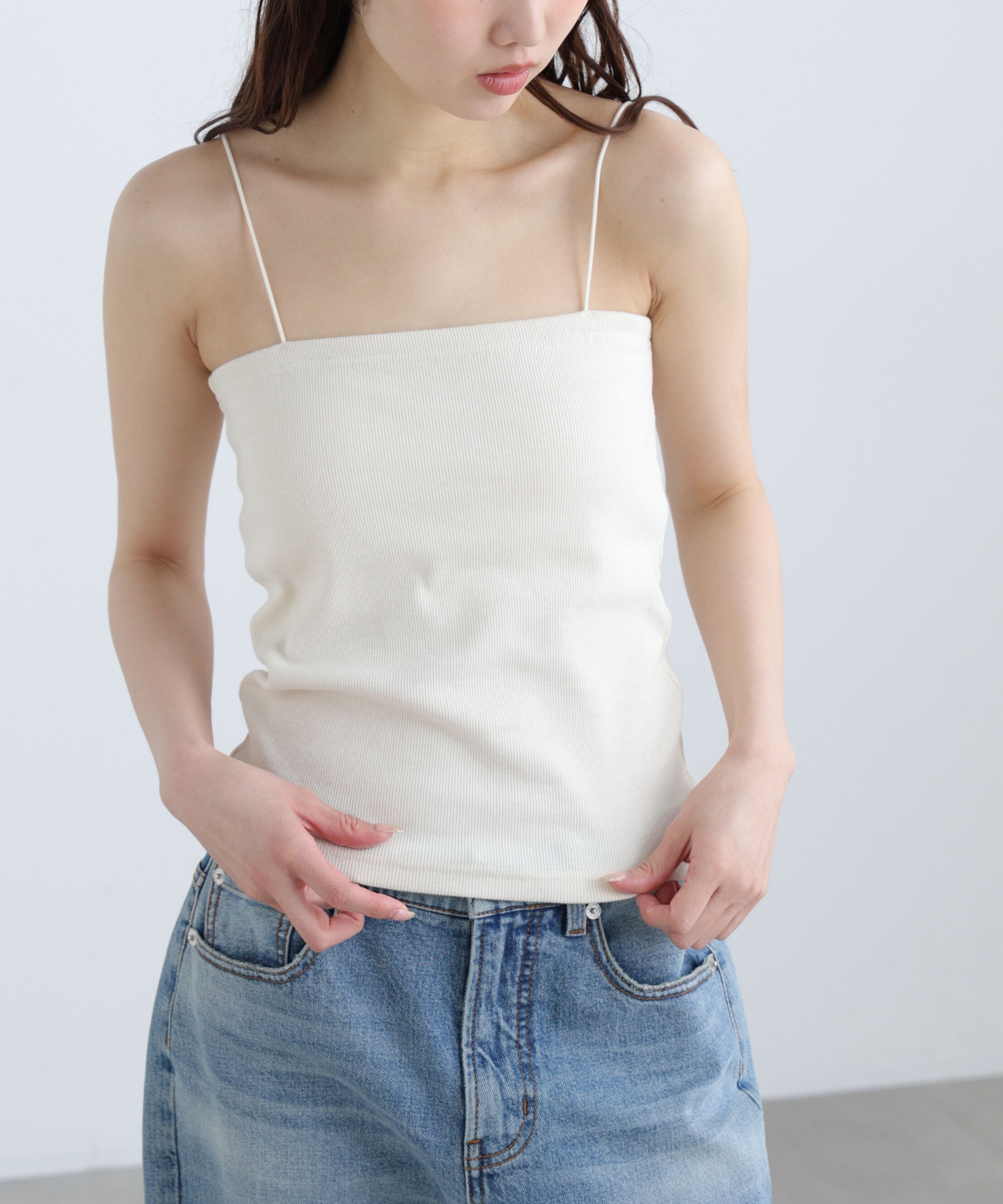  「[接触冷感][UV加工]カップ付きベアキャミソール」|Tシャツ・カットソー|オフ