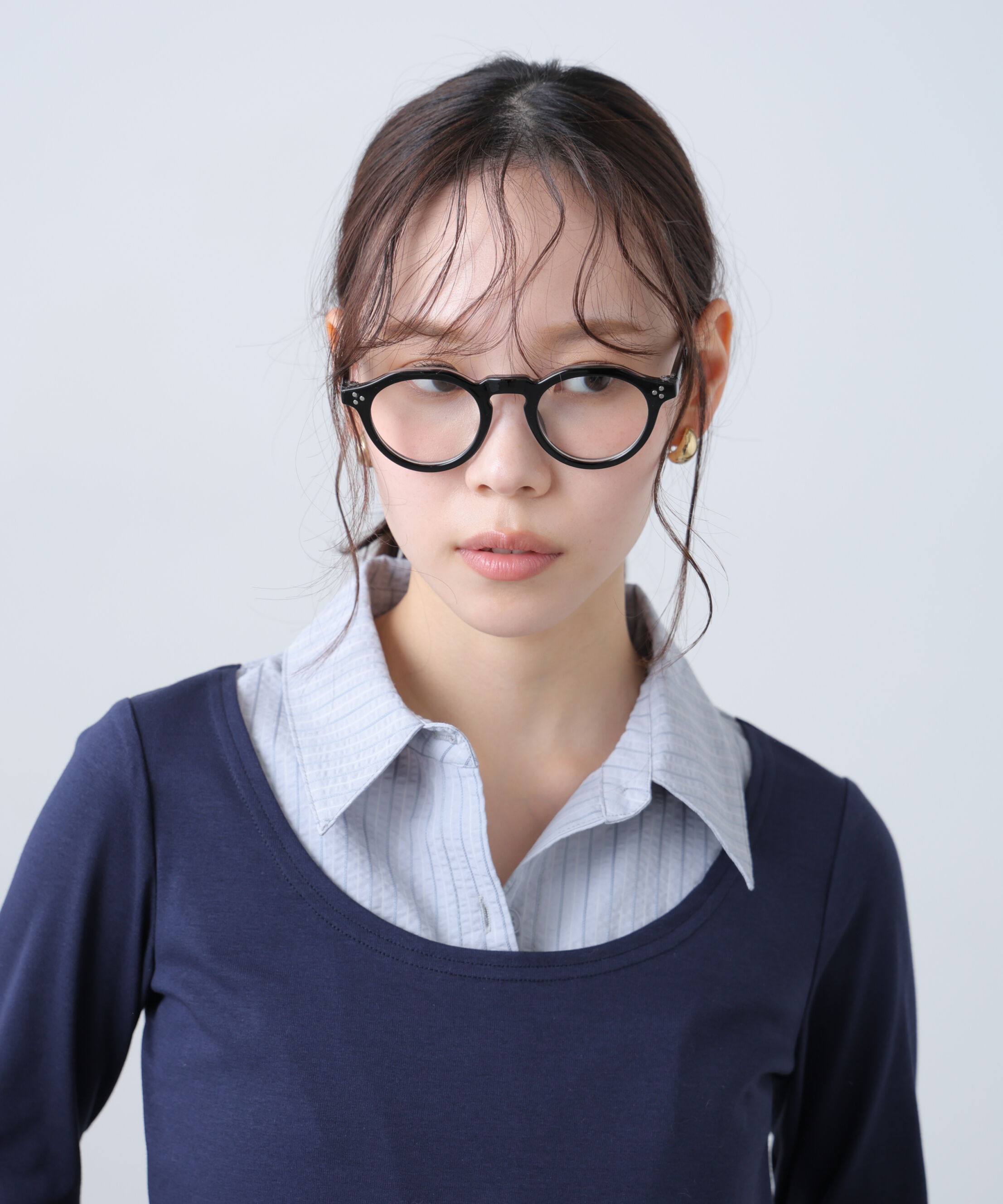  「太フレームボストンサングラス＆メガネ」|ハンカチ|