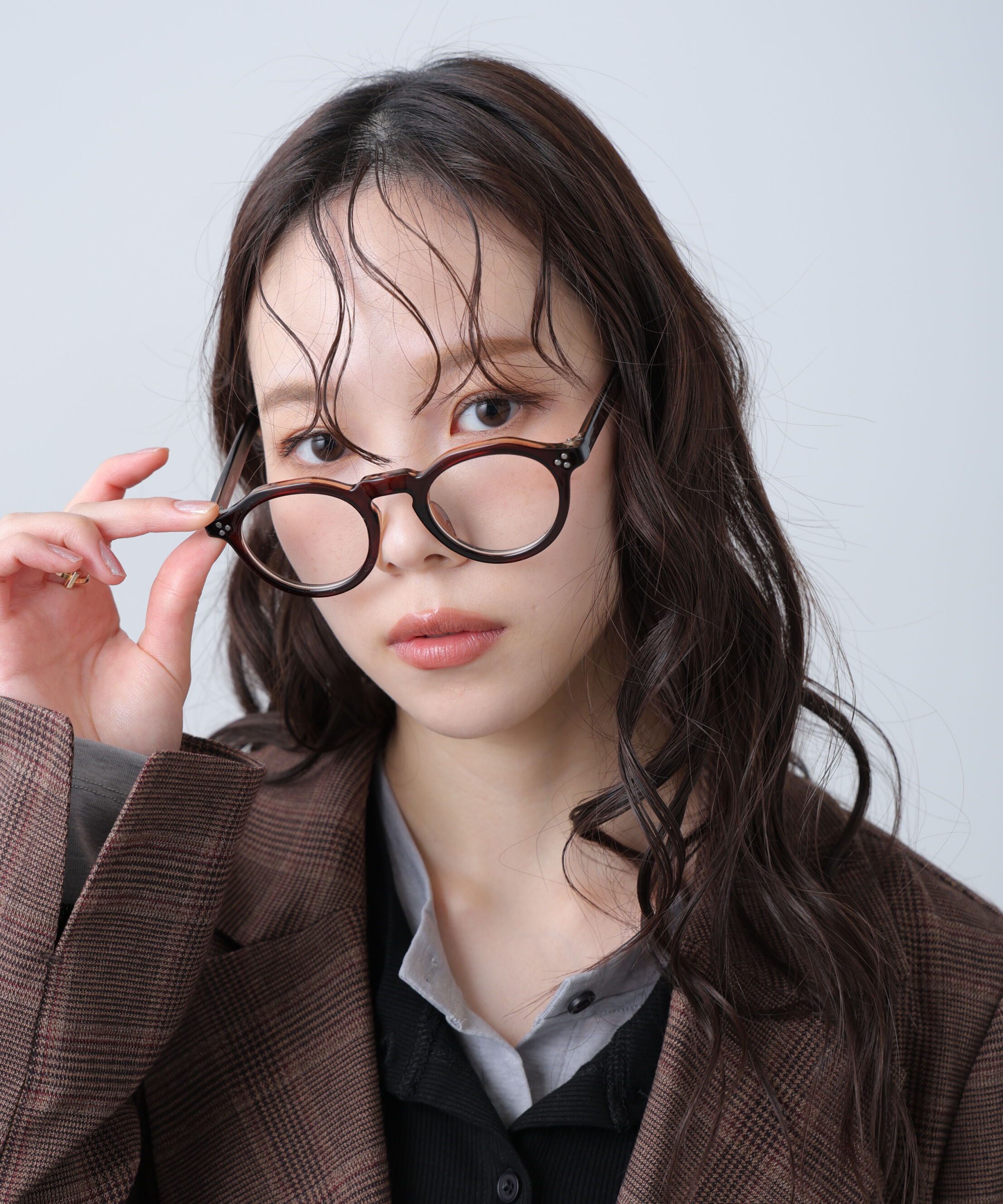  「太フレームボストンサングラス＆メガネ」|ハンカチ|