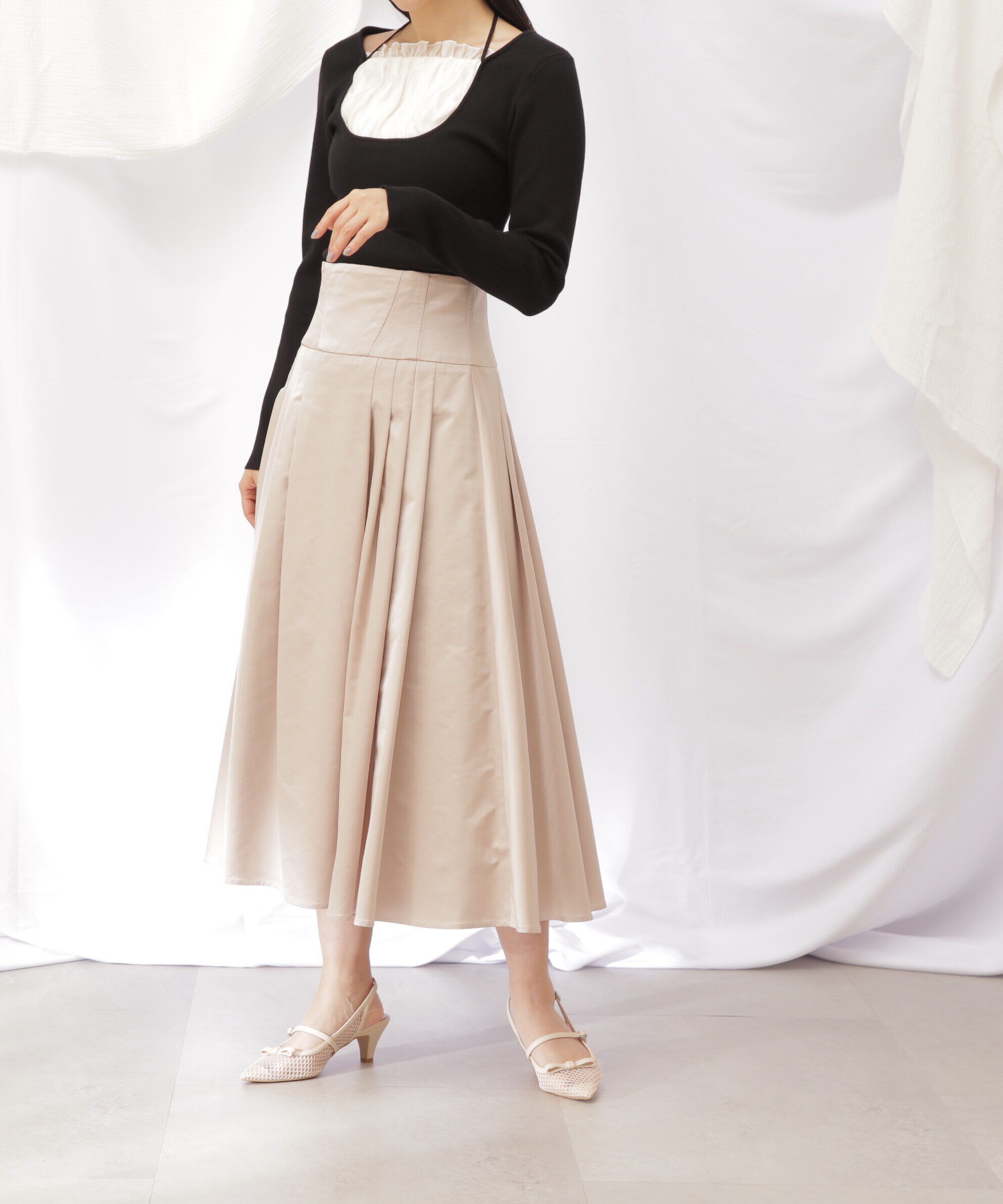  「コルセットウエストタックスカート」|スカート|