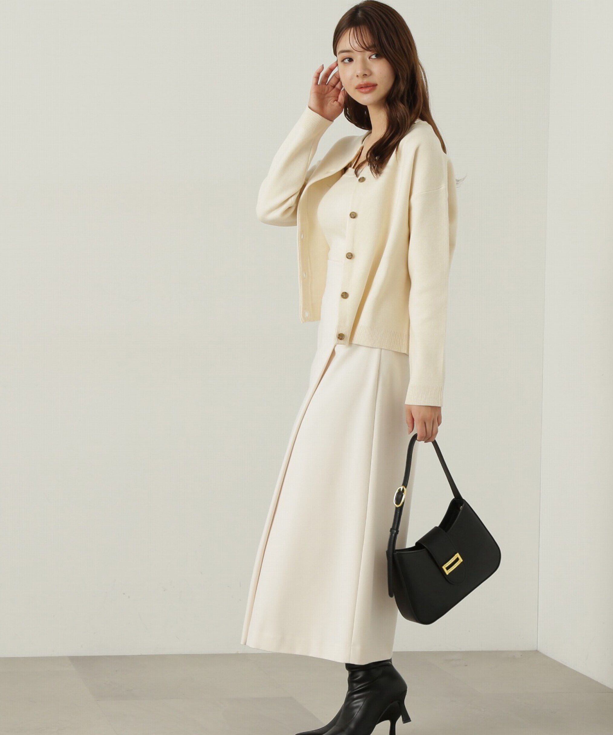 PROPORTION BODY DRESSING「ラップ風タックナロースカート」|スカート|