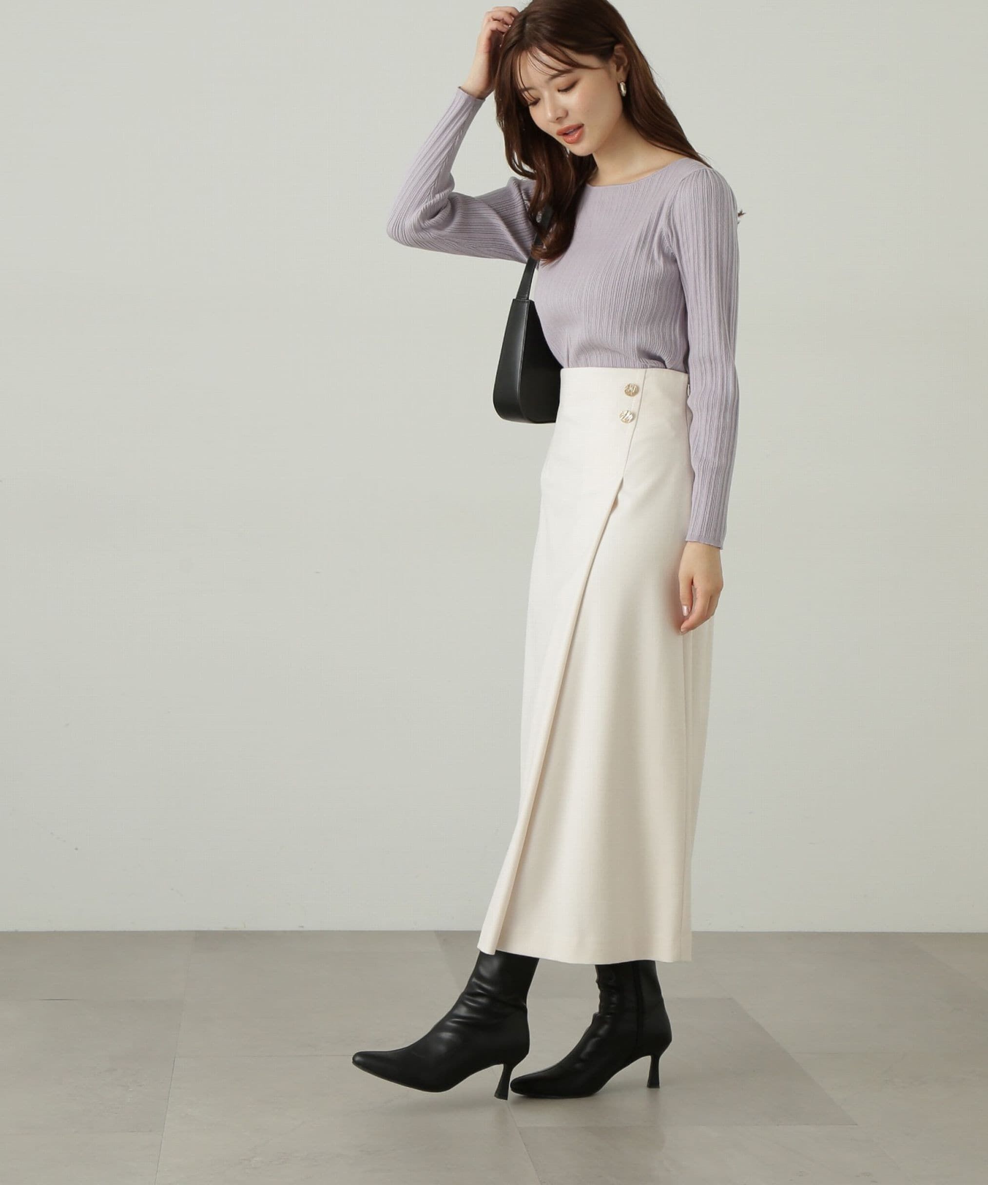 PROPORTION BODY DRESSING「ラップ風タックナロースカート」|スカート|