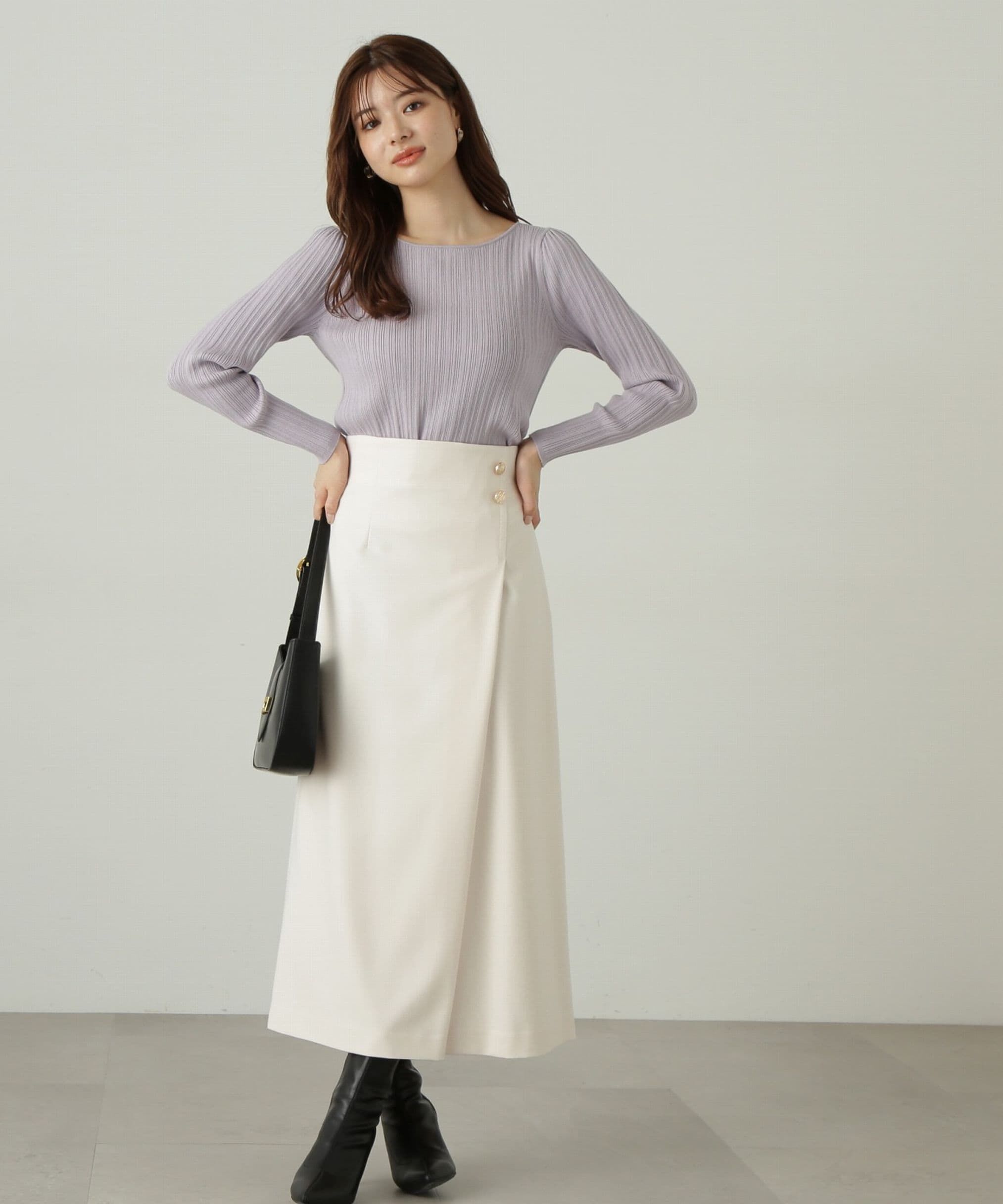 PROPORTION BODY DRESSING「ラップ風タックナロースカート」|スカート|