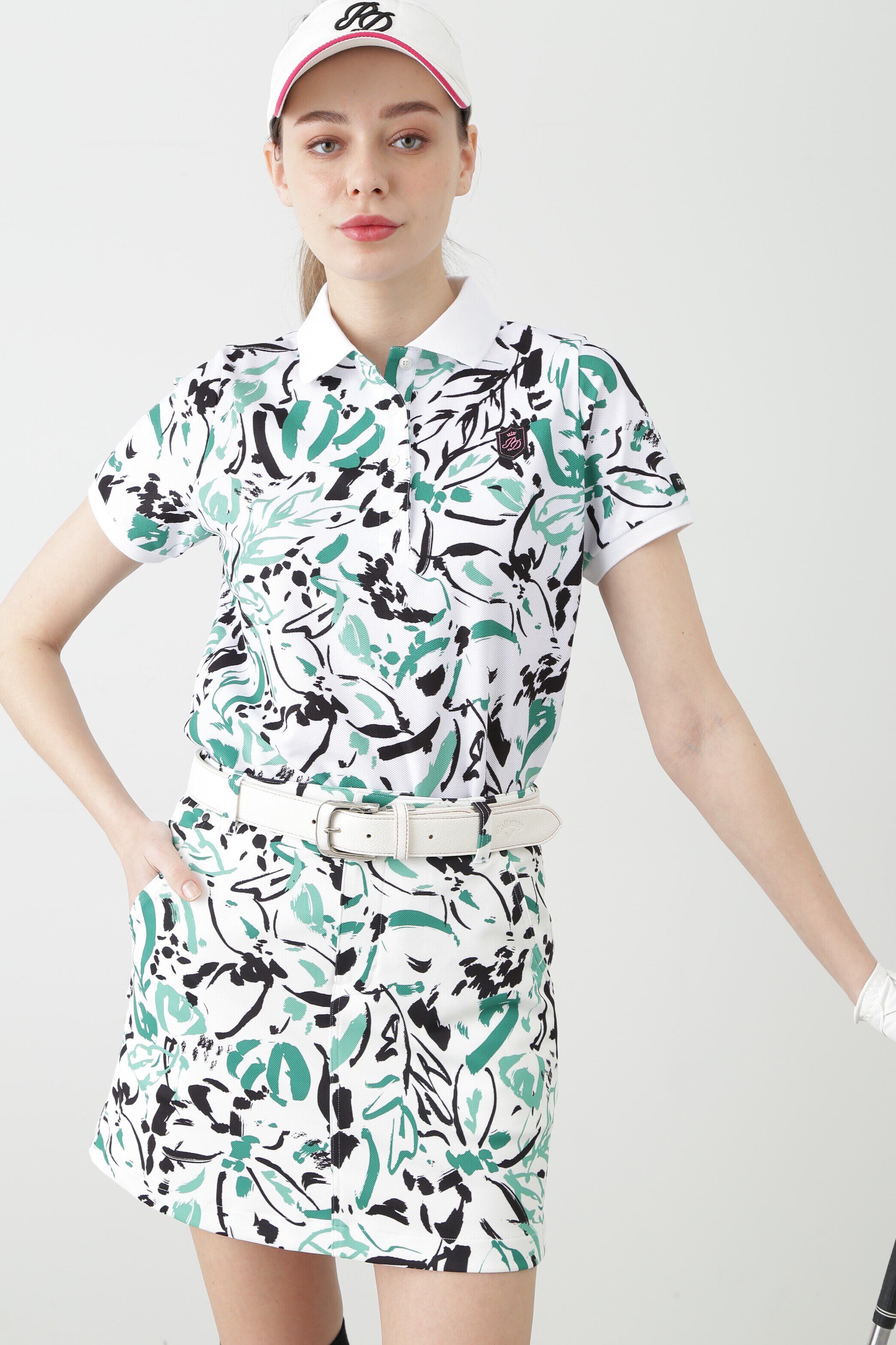  「[PINKY GOLF]オプティカルフラワープリントポロシャツ」|Tシャツ・カットソー|