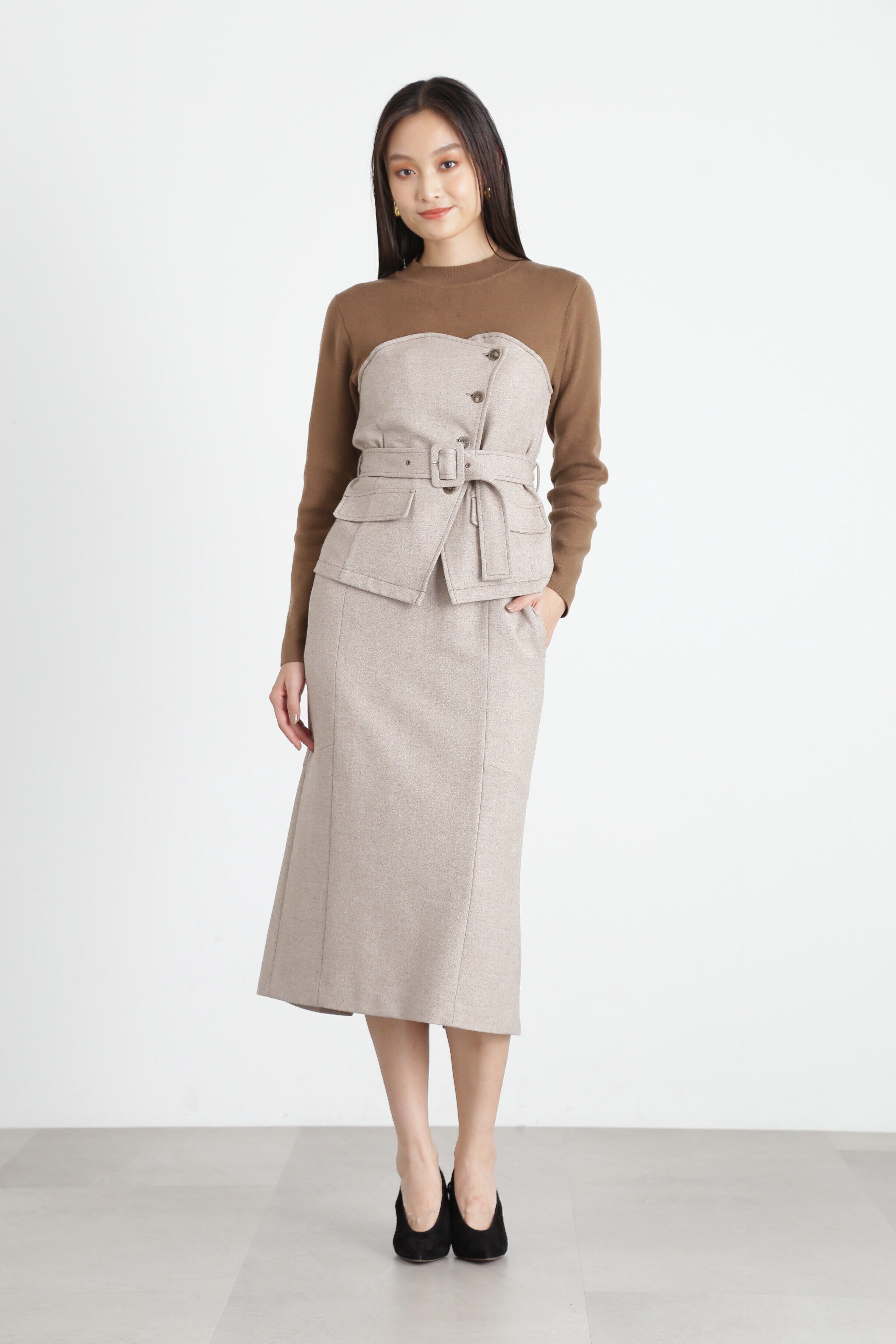  「◆ヘリンボンコンビニットプルオーバー」|ニット・セーター|