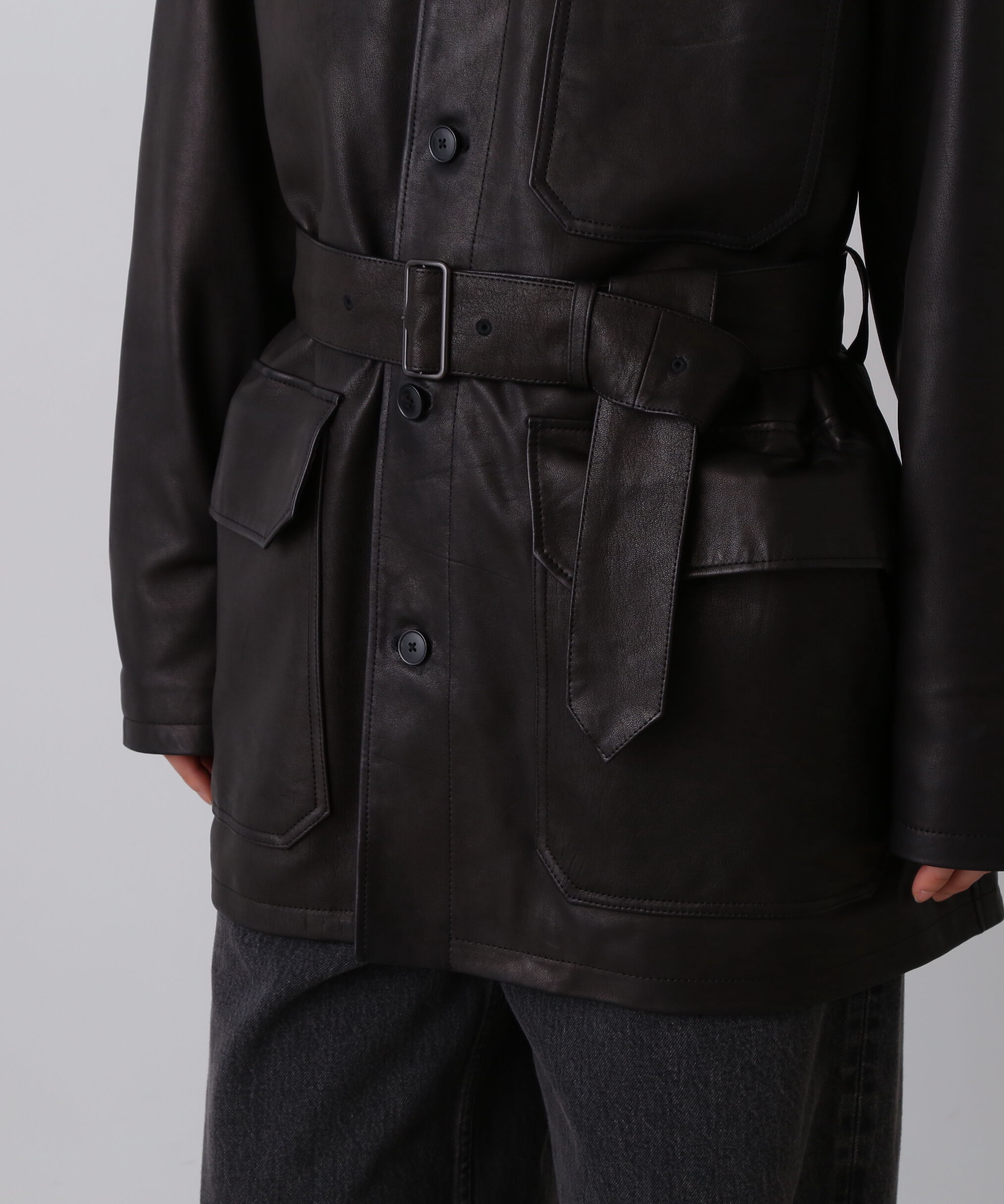 YLEVE 「YLEVE / SHEEP LEATHER COVERALL JACKET」|ブルゾン・スタジャン|