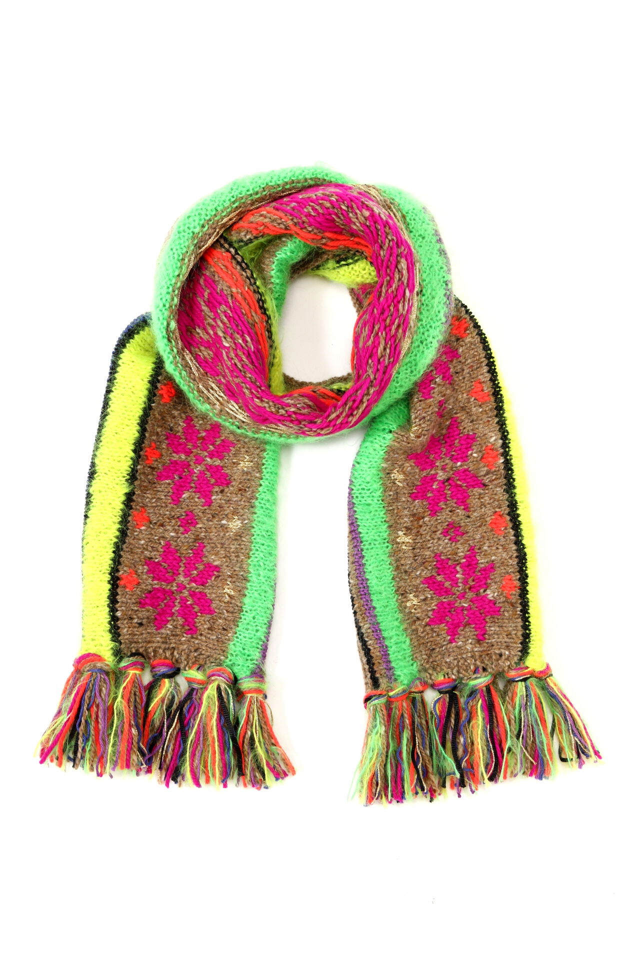 アルベロベロカラフルニットマフラー　刺繍付き アルベロコレクション ラペ｜アルベロベロ、アミティエの販売店