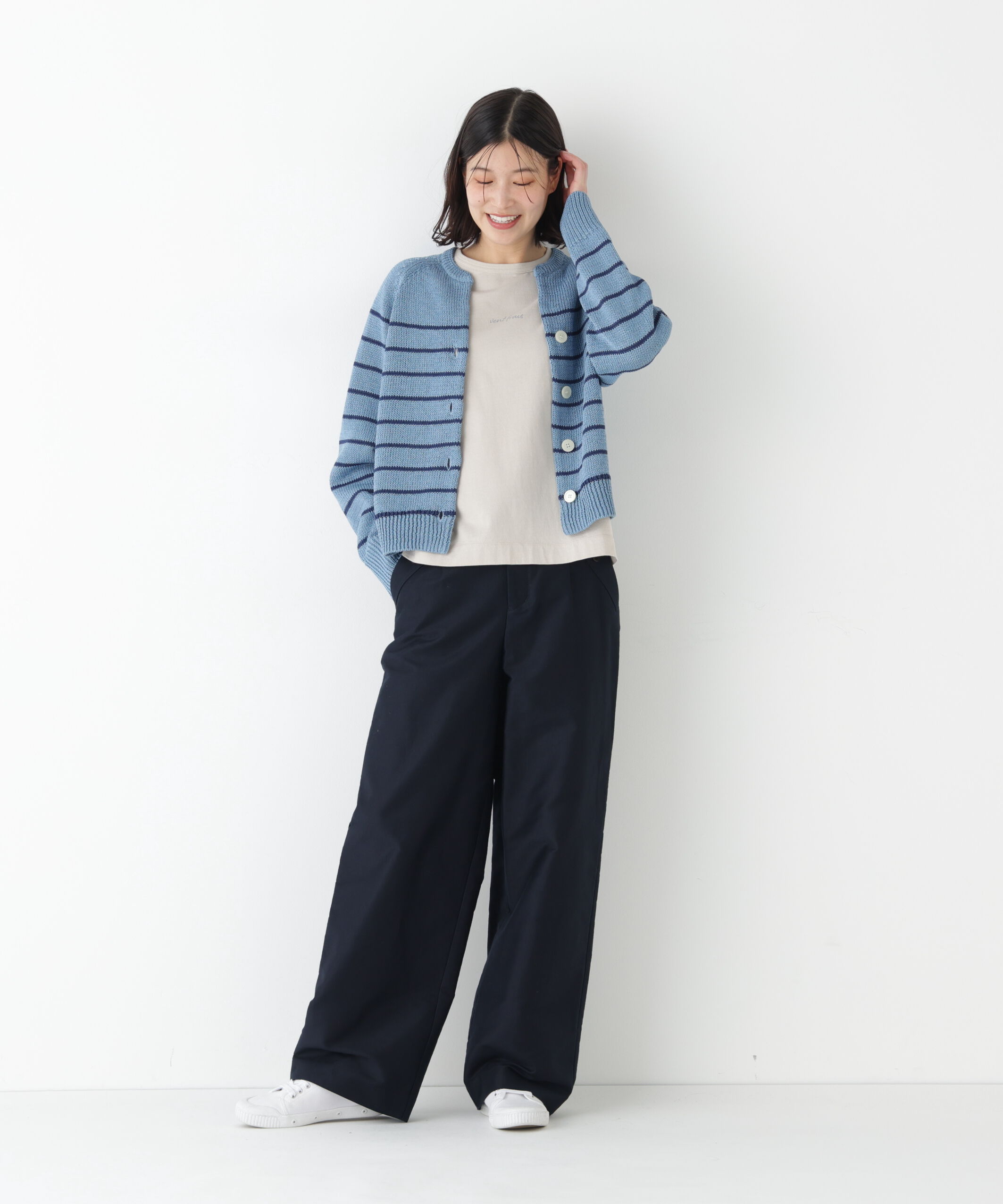  「◆ギマコットンキーネックカーディガン」|ニット・セーター|