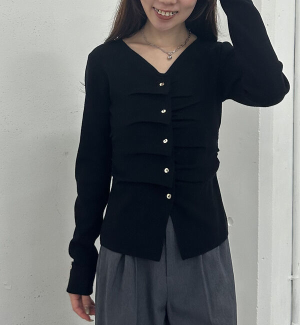 archives「タックボタンニットプルオーバー」|ニット・セーター|