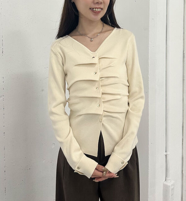 archives「タックボタンニットプルオーバー」|ニット・セーター|IVORY