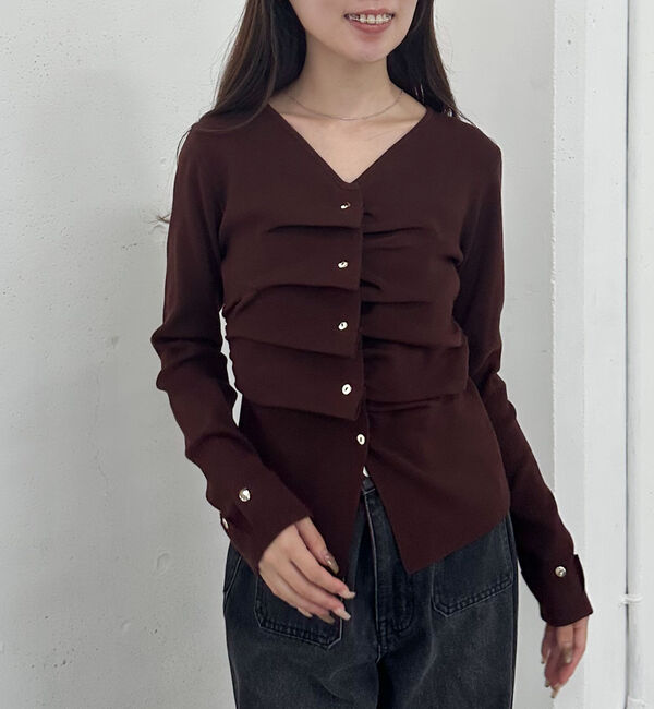 archives「タックボタンニットプルオーバー」|ニット・セーター|BROWN