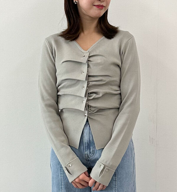 archives「タックボタンニットプルオーバー」|ニット・セーター|GREEN