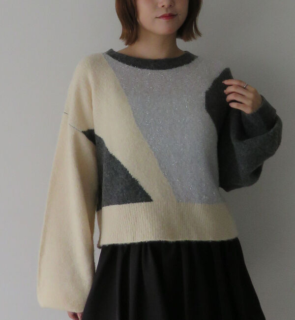 archives「インターシャカラーブロックニットプルオーバー」|ニット・セーター|
