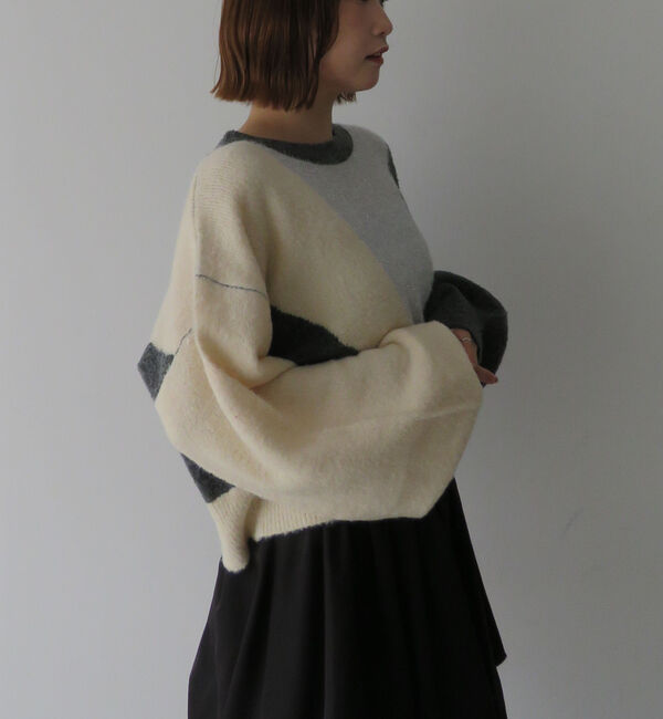 archives「インターシャカラーブロックニットプルオーバー」|ニット・セーター|