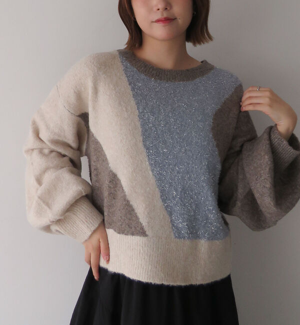 archives「インターシャカラーブロックニットプルオーバー」|ニット・セーター|