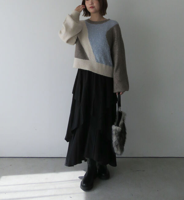 archives「インターシャカラーブロックニットプルオーバー」|ニット・セーター|