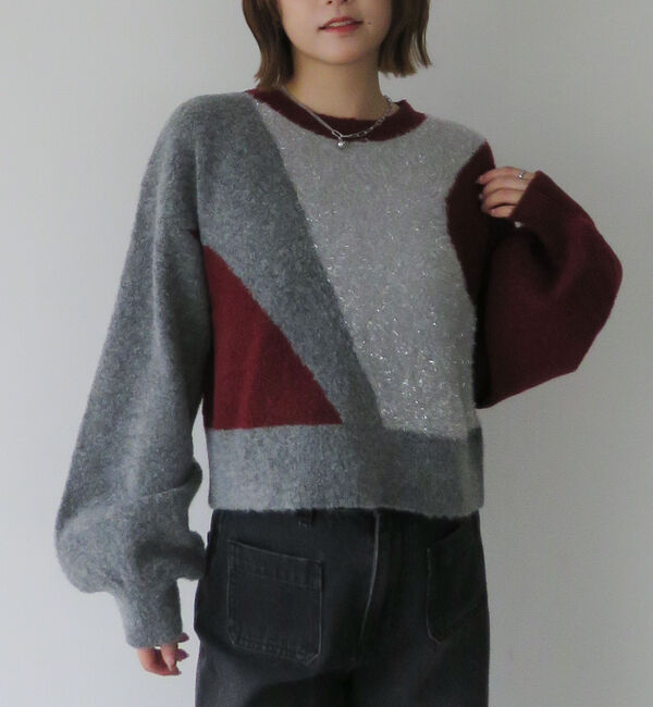 archives「インターシャカラーブロックニットプルオーバー」|ニット・セーター|
