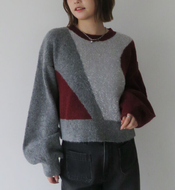 archives「インターシャカラーブロックニットプルオーバー」|ニット・セーター|