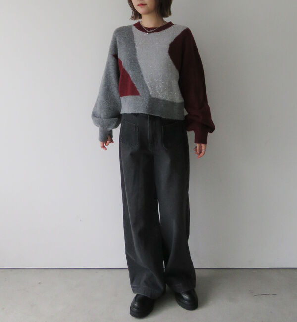 archives「インターシャカラーブロックニットプルオーバー」|ニット・セーター|