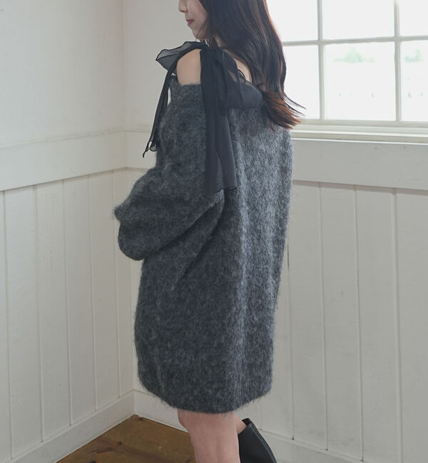 archives「２ｗａｙ肩リボンニットチュニック」|ニット・セーター|