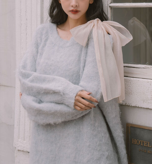 archives「２ｗａｙ肩リボンニットチュニック」|ニット・セーター|