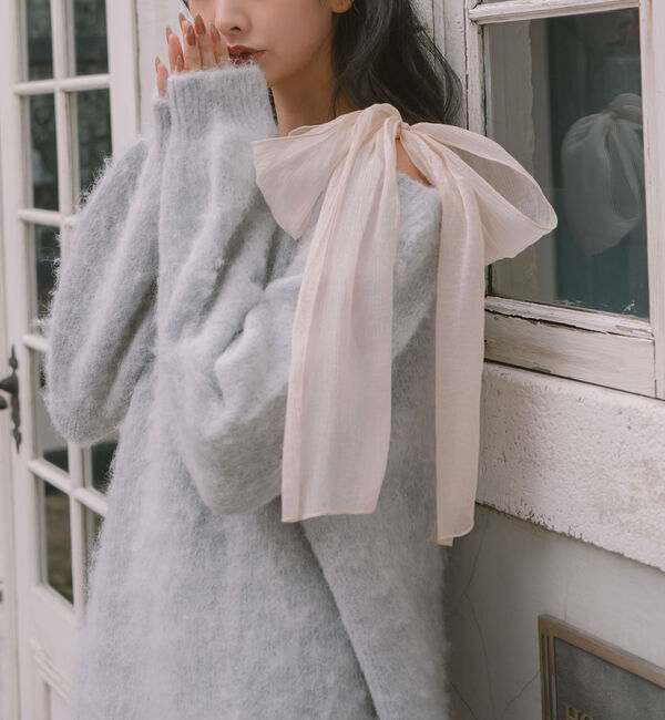 archives「２ｗａｙ肩リボンニットチュニック」|ニット・セーター|