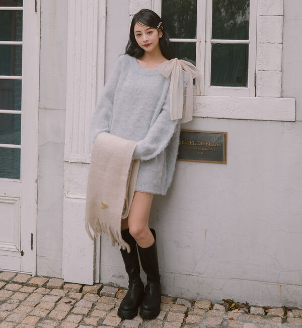 archives「２ｗａｙ肩リボンニットチュニック」|ニット・セーター|