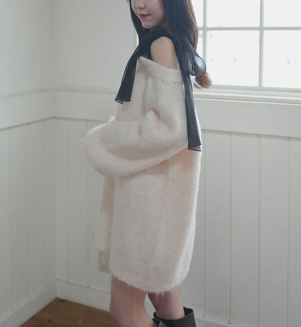 archives「２ｗａｙ肩リボンニットチュニック」|ニット・セーター|