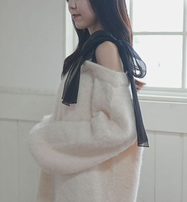 archives「２ｗａｙ肩リボンニットチュニック」|ニット・セーター|