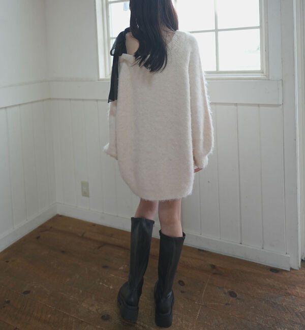 archives「２ｗａｙ肩リボンニットチュニック」|ニット・セーター|