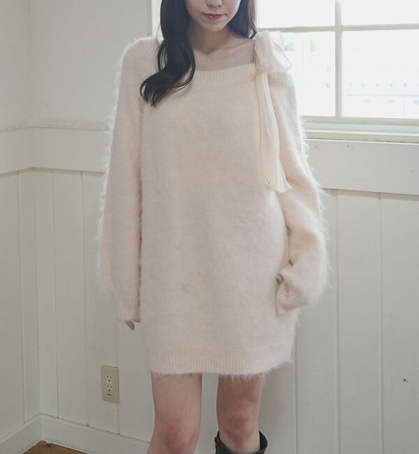 archives「２ｗａｙ肩リボンニットチュニック」|ニット・セーター|