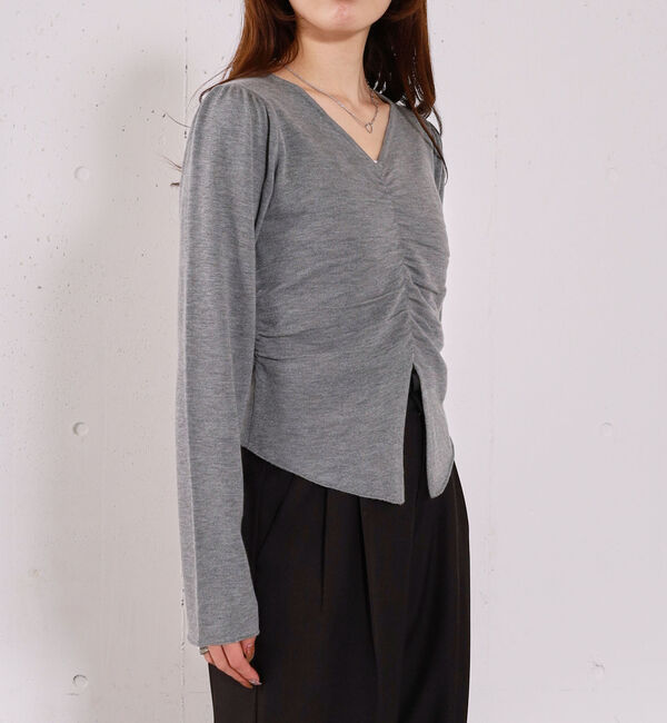 archives「【高機能】フロントギャザーＶネックニットプルオーバー」|ニット・セーター|