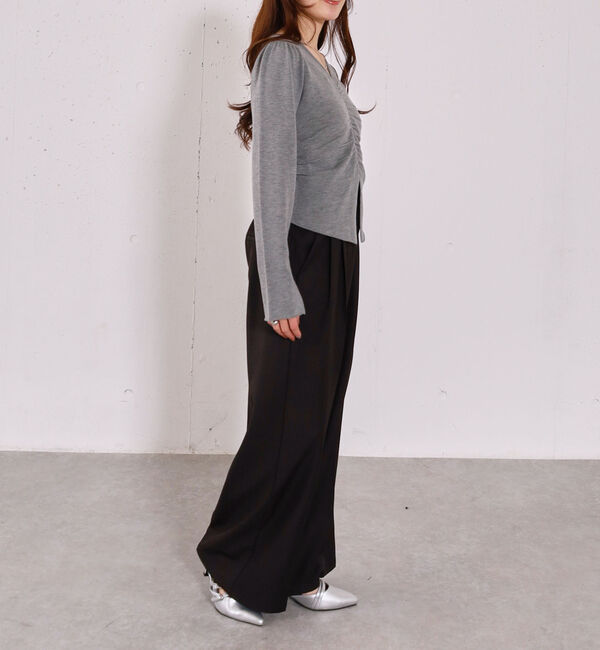 archives「【高機能】フロントギャザーＶネックニットプルオーバー」|ニット・セーター|