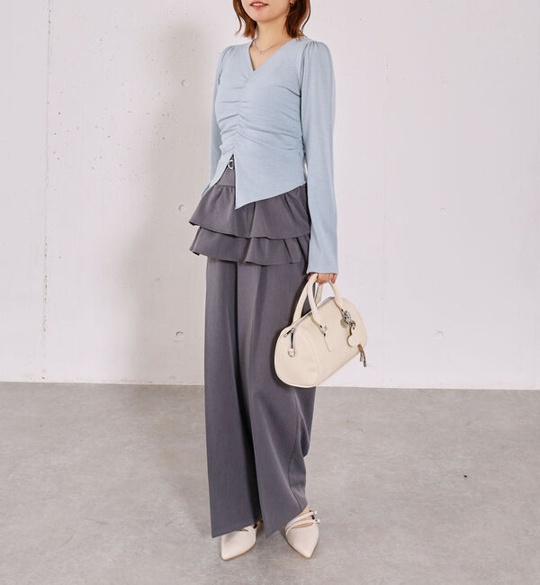 archives「【高機能】フロントギャザーＶネックニットプルオーバー」|ニット・セーター|