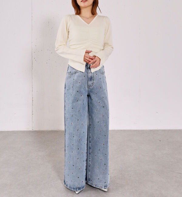 archives「【高機能】フロントギャザーＶネックニットプルオーバー」|ニット・セーター|