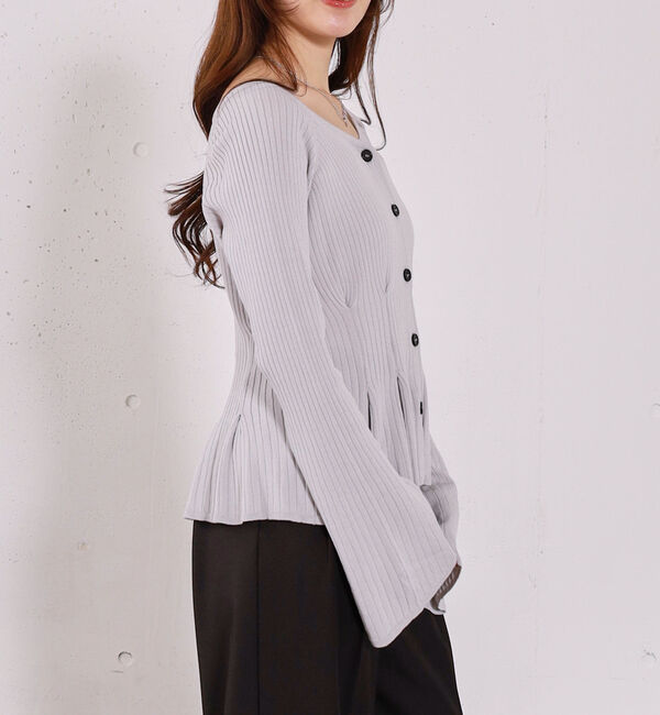 archives「【ＯＮかわ】タックペプラムリブニットカーディガン」|ニット・セーター|