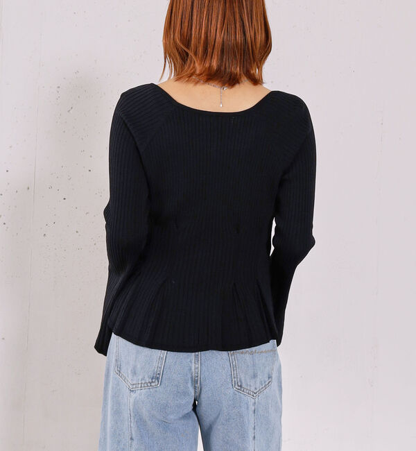 archives「【ＯＮかわ】タックペプラムリブニットカーディガン」|ニット・セーター|