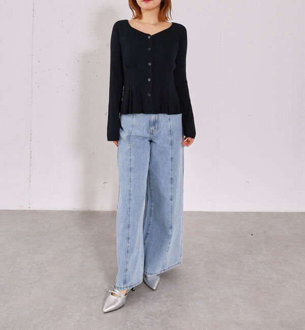 archives「【ＯＮかわ】タックペプラムリブニットカーディガン」|ニット・セーター|