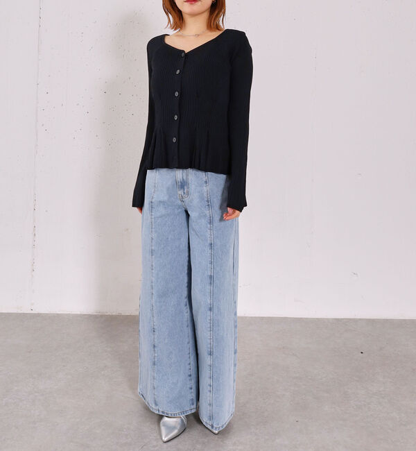 archives「【ＯＮかわ】タックペプラムリブニットカーディガン」|ニット・セーター|