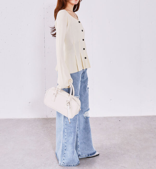 archives「【ＯＮかわ】タックペプラムリブニットカーディガン」|ニット・セーター|